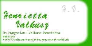 henrietta valkusz business card